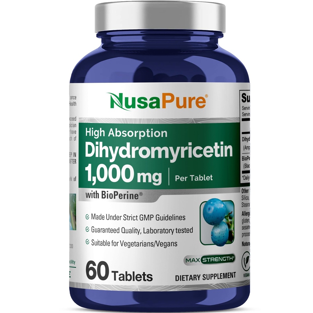 NusaPure Dihydromyricetin (DHM) 1. 000mg 60 Veggie Tablets (Ingen GMO & 100% Vegetar)