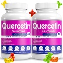 (2 Pack) Quercetin Gummies by BioVitalica - Quercetin with bromelain Vitamin C and Zink & Elderberry + D3- 5 i 1 immunforsvar - Zink Quercetin 750 mg til børn og voksne