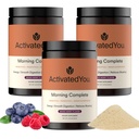 ACTIVATEDYOU Morning Complete Super Greens Powder Drink Mix - Gut Health Boost with Prebiotics, Probiotics, & Antioxidants - 10 Billion CFUs, Mixed Berry Flavor - Greens Superfood Powder - 3 Pack