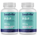BESTVITE P- 5- P 100mg (240 vegetariske kapsler) (120 x 2) (CoEnzymated Form of B- 6) - No Stearates - Vegan - Non GMO - Gluten Free