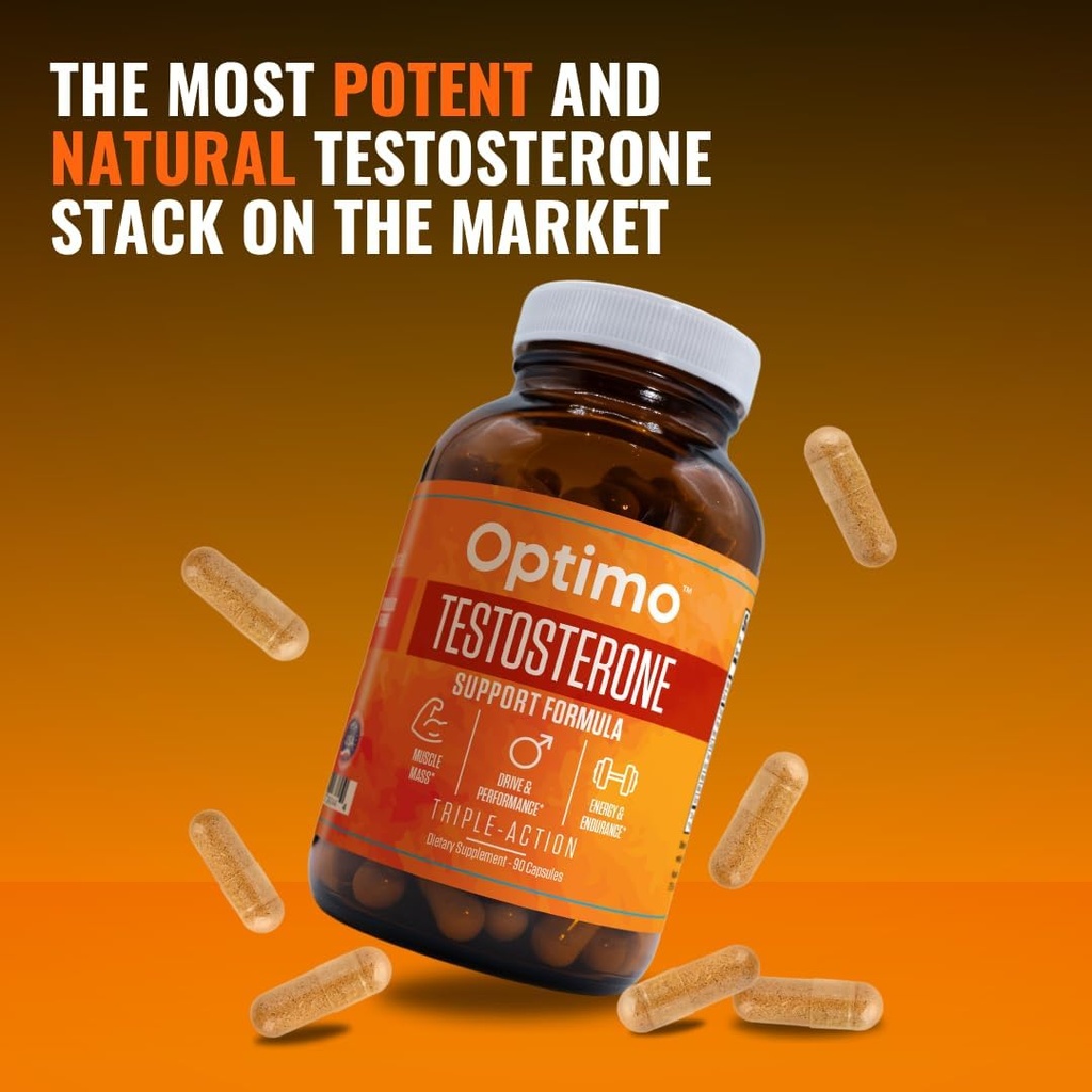 Optimo Turbo Boost Stacker - Maksimere din testosteron med Overdrive Testosteron Support og DHEA + Bioperine