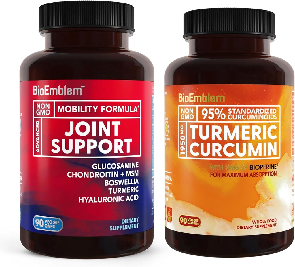 Bioemblem gurkemeje supplement med BioPerine og fælles støtte