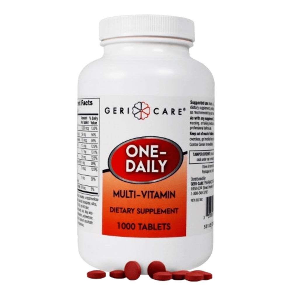 GeriCare On- Daily Multi- Vitamin Tablets Dietary Suplement, 1000 Count (pakke med 1)