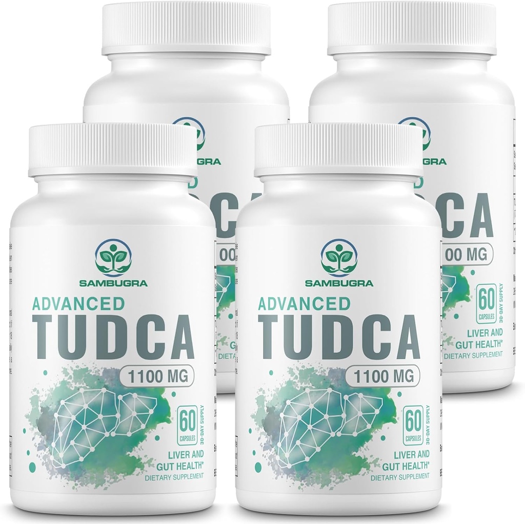 Avanceret TUDCA 1100mg - Ultra Strength Bile Salt TUDCA kosttilskud, 3. part testet TUDCA lever kosttilskud til lever rense Detox og reparation, 240 kapsler (pakke med 4)
