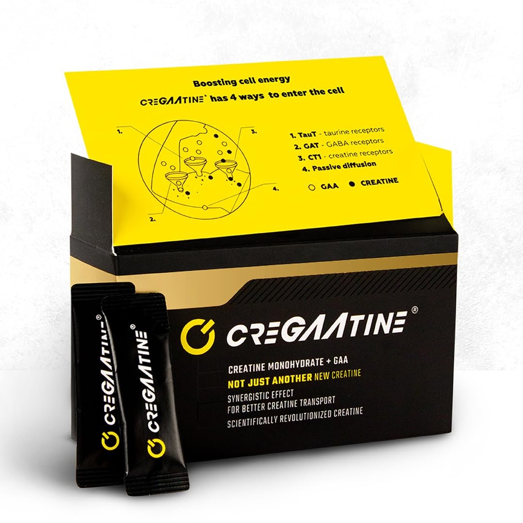 Mikroniseret Creatin Monohydrat + GAA Note 124; øge styrke, ingen vand retention