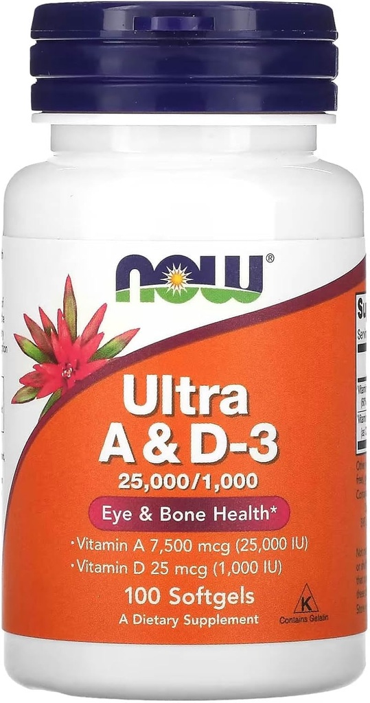 Ultra A & D3, 100 Softgels by Now Foods (pakke med 3)