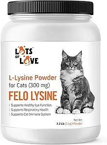 FELO LYSINE - L- Lysin Pulver til katte 300 mg (Thomas Pet Tidligere), 1 Kg eller 2, 2 lb