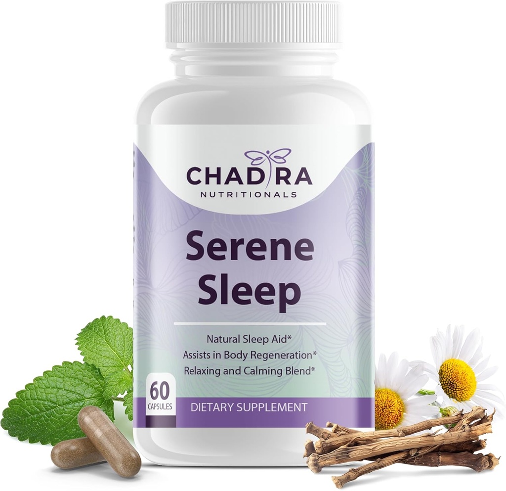 Serene Sleep Formula | Rest-Boosting Magnesium Citrate W/Melatonin, Passion Flower, Calcium, and L-Theanine | Natural Deep Sleep Vitamins for Adults - 60 Caps, 30 Day Supply