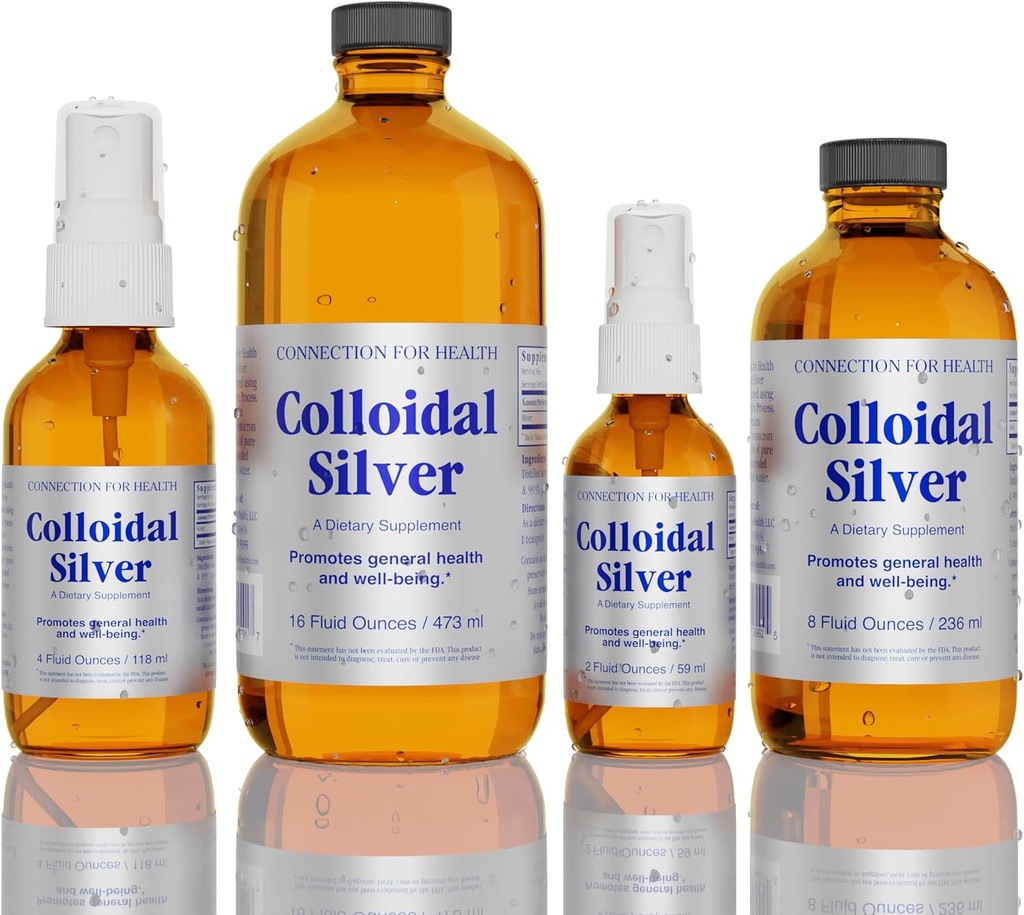 Kolloid sølv - 10 PPM - 16 oz / 8 oz / 4 oz / 2 oz - immunforsvar