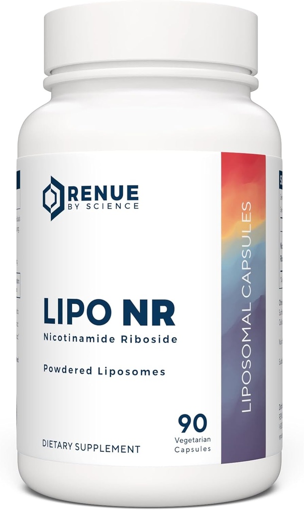RENUE by Science Nicotinamid Riboside ttesmå 124; High Strength Liposomal NAD Supplement 124; 90 Nicotinamid Capsules - 300mg Nicotinamid Riboside per Serving Medic124; Fremstillet i USA Third-Party Testet