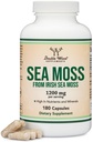 Irske Sea Moss Kapsler, mere potent end Sea Moss Gel Extract (180 greve, 1,200mg per servering) (fra Wildlavet og Raw Chondris Crispus) Nutrient Rich Superfood High in Minerals by Double Wood