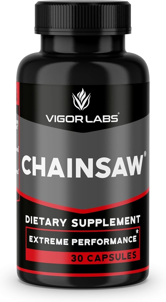 Chainsaw af Vigor Labs (30 kapsler), Understøtter Firmness, Stamina og Endurance, Kosttilskud til Boost Blood Flow (Made in USA)