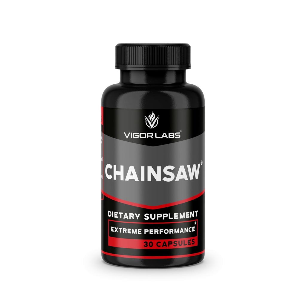 Chainsaw af Vigor Labs (30 kapsler), Understøtter Firmness, Stamina og Endurance, Kosttilskud til Boost Blood Flow (Made in USA)