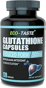 ECO- TASTE Glutathion Supplement, 98% Renset - Reduceret form, 120 Kapsler