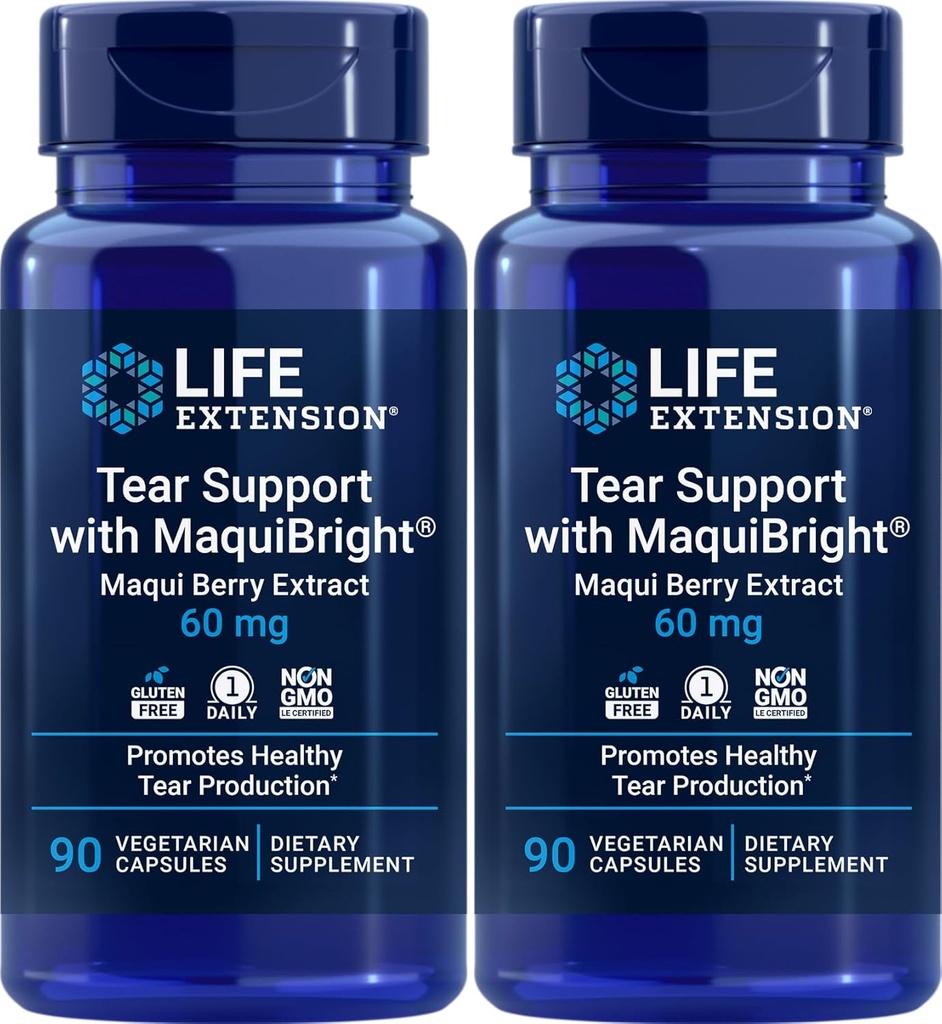 Life Extension Tear Support med MaquiBright, 90 Veg Caps (pakke med 2)