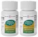 Gericare Ferrous Gluconate 27mg Iron Tablets, Gentle Daily Iron Supplement to Support Healthy Iron Levels & Natural Energy, Easy-to-Digest Formula, 100 Count (Pack of 2)