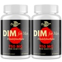 DIM til mænd 750MG - Hormonbalance, Østrogen Support til mænd, DIM supplement, Detox, Vitality & Fitness Performance-Chrysin & Black Pepper Extract, 60 kapsler (2 flasker)