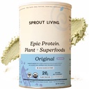 Sprud Living Plant baseret protein & Superfoods Powder, Original, Unflavored Medical 124; Organic Protein Powder, Vegan, Non Dairy, Non-GMO, Gluten Free, Sugar Free, Perfect Keto Drink Mix (2 LB)