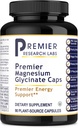 Premier Research Labs Magnesium Glycinate Supplement - Pure Magnesium, Høj Absorption, Understøtter søvnkvalitet, Chelated, Vegan, tredjepart testet, Premier Energy Support - 90 kapsler