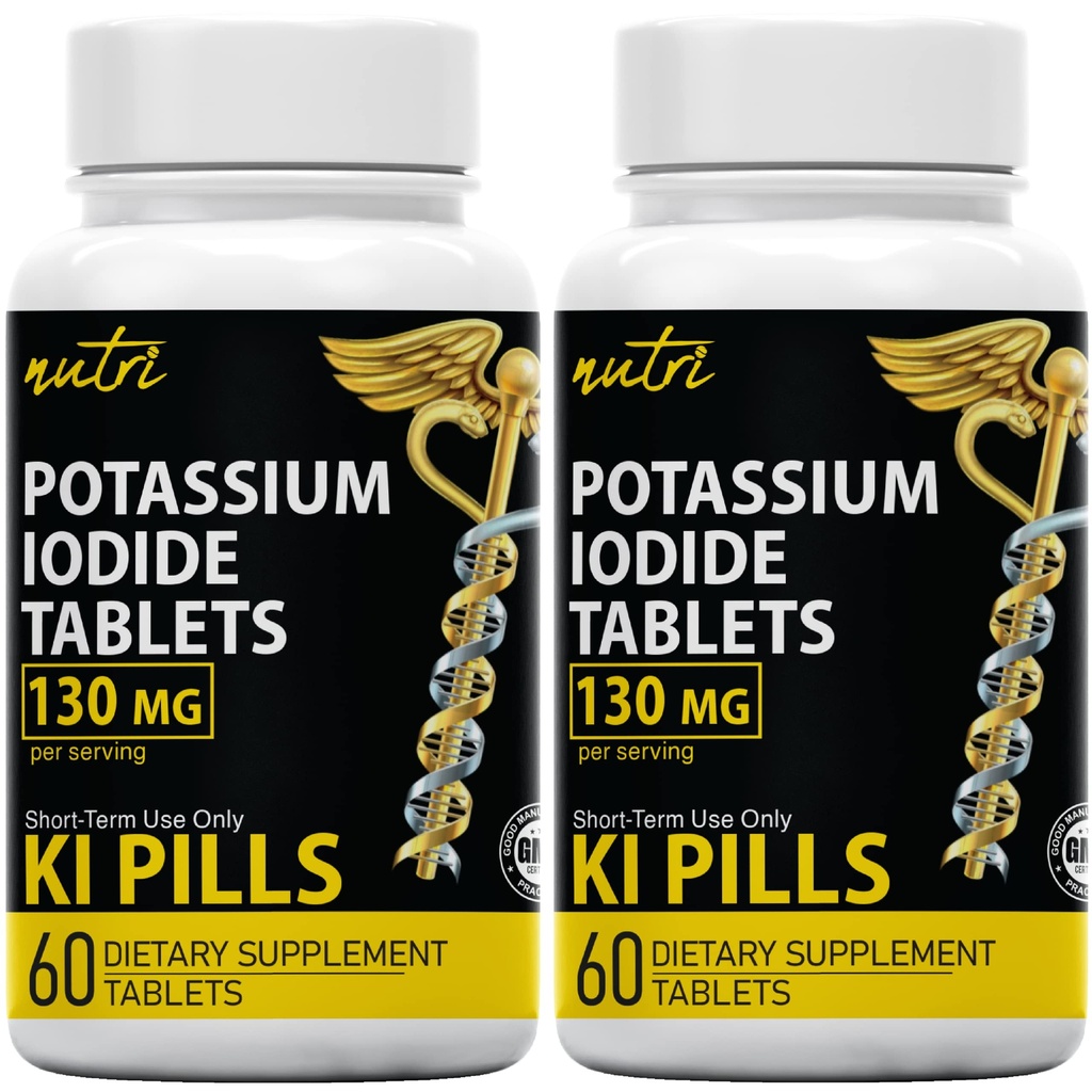 Naturens Fusioner Kaliumdiodidtabletter 130 mg (pakning med 2) - (120 tabletter) EXP 10 / 2032 - Ki Pills - Yoduro de potasio