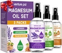 Venture Pal 3- Pack topic Magnesium Oil Spray sæt til Feet - Ideel gave til afslapning, bedre søvn, muskellindring for ben og joints, sundt hår & hud. Hurtig Absorption, non- greasy