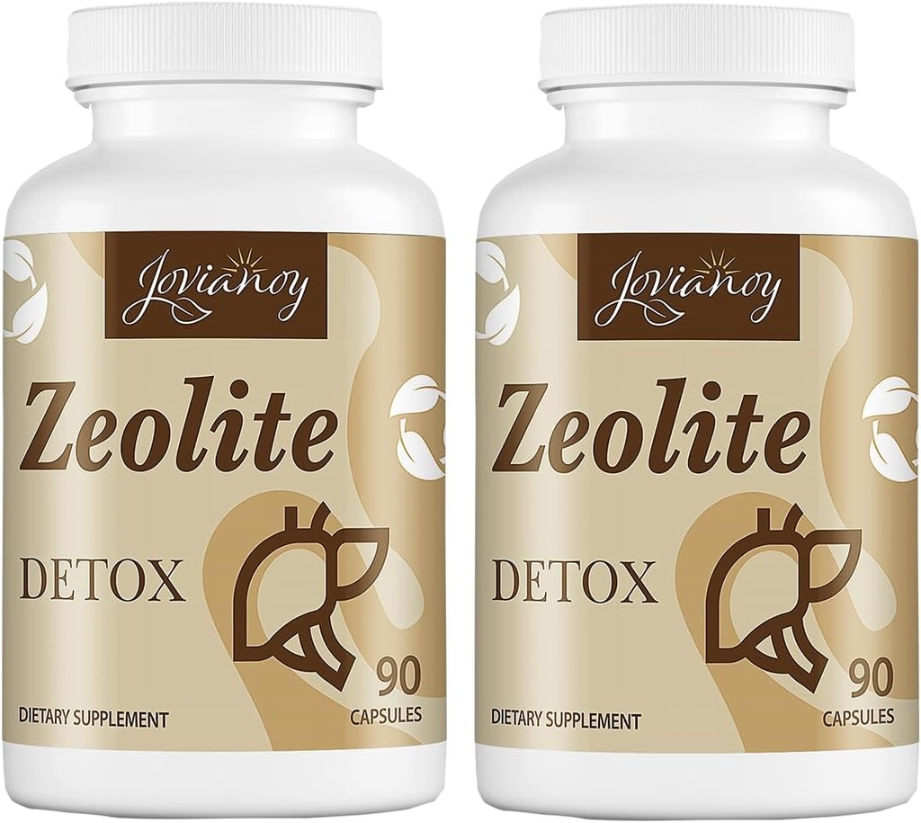 Zeolit Detox kapsler, Organic Aktiveret Charcoal, Bentonit Clay, 1-2 µm Clinoptilolite, Maksimal Absorption, Gut Lever Detox Rengøre fuld krop for kvinder Mænd, 180 Kapsler