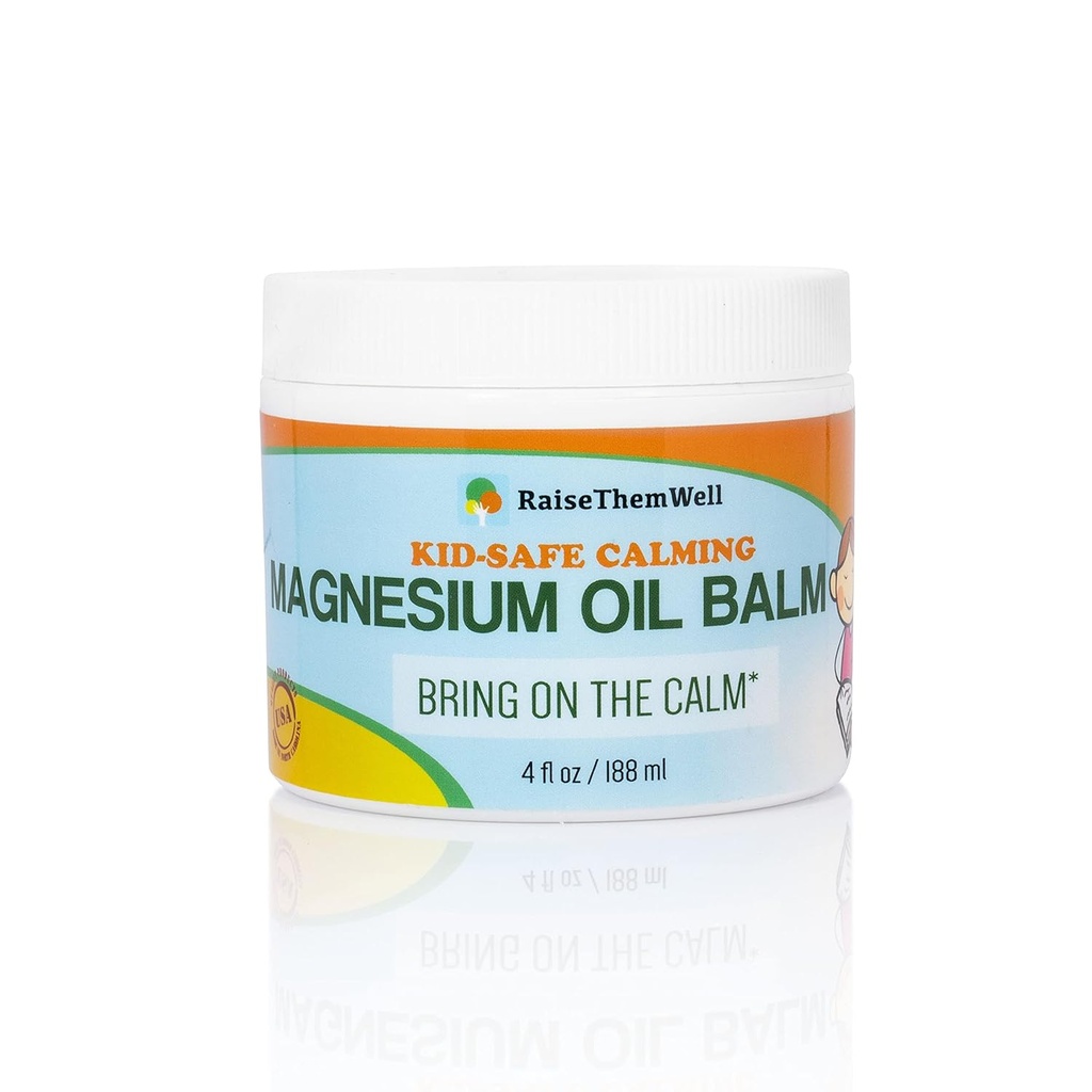 Hæv dem godt kids Calming Magnesium Balm - 4 fl oz124; Natural Angst & Sleep Support Cream med Lavender, Kokosolie & Jojoba Budd124; Lindrende Magnesium Olie til Toddlers & Børn