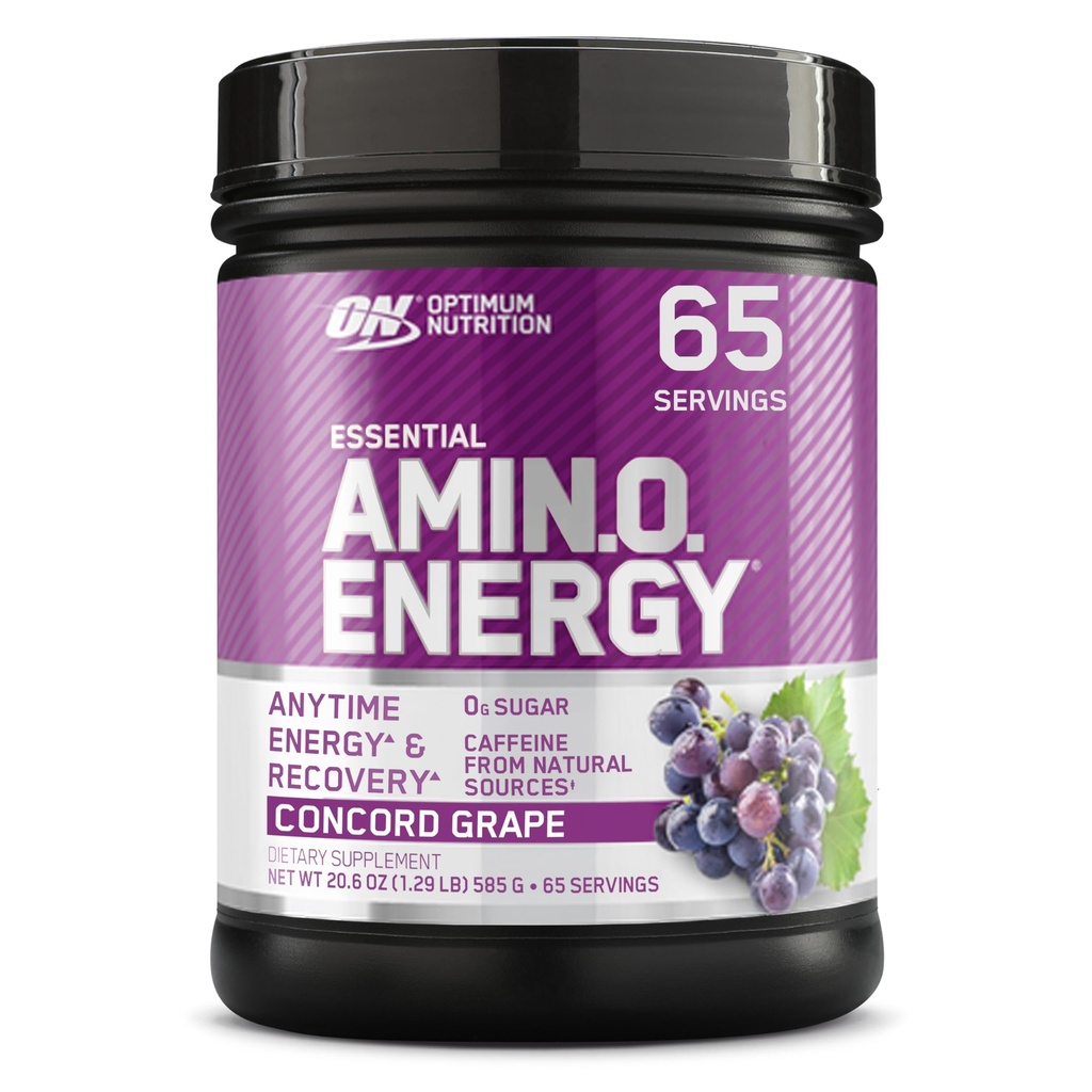 Optimum Nutrition Amino Energy - Pre Workout with Green Tea, BCAA, Amino Acids, Keto Friendly, Green Coffee Extract, Energy Powder - Concord Grape, 65 Servings (Packaging May Vary) (Pack of 6)