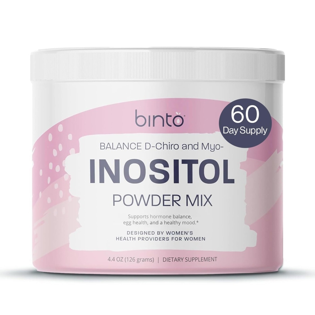 Binto Inositol Powder Mix 124; 60- Day Supply Mate 124; 40: 1 Ratio af Myo og D- Chiro Inositol Mate 124; Hormonbalance og ovulation Support Mate 124; Konserveringsfri