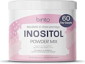 Binto Inositol Powder Mix 124; 60- Day Supply Mate 124; 40: 1 Ratio af Myo og D- Chiro Inositol Mate 124; Hormonbalance og ovulation Support Mate 124; Konserveringsfri