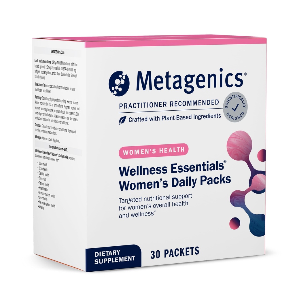 Metagenics Wellness Essentials Women 's Daily Packs - 30 Daily Multivitamin Packs - Women' s Multivitaminer - Knogledensity Support * - Omega-3 Fedtsyrer - Non-GMO & Gluten Free - 30 Pakker