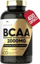 Carlyle BCAA Kapsler: 124; 2000mg: 124; 400 Powder Pills: 124; Aminosyrer: Supplement Blend: 124; for kvinder og mænd: 124; med L- Isoleucin, L- Leucin, L- Valine: 124; Non- GMO og Gluten Free