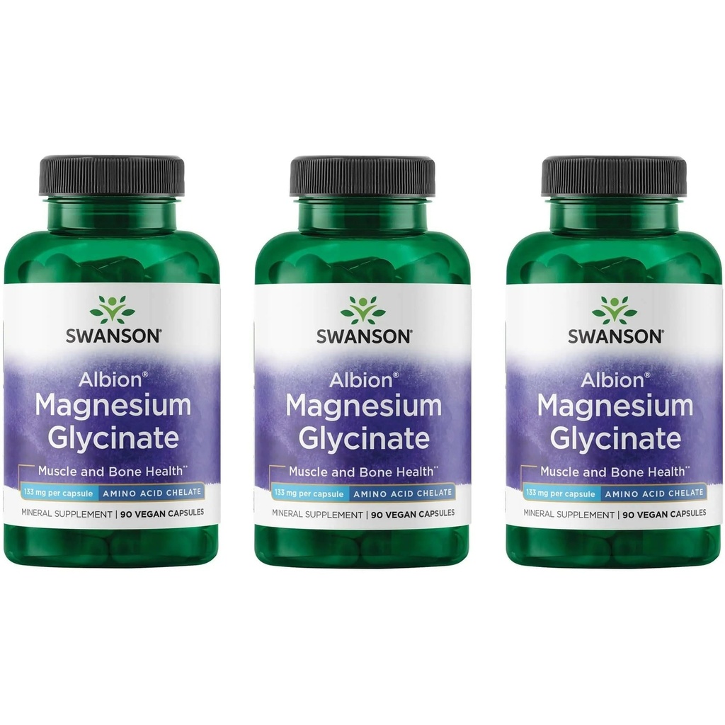 Swanson Chelated Magnesium 133 Milligram 90 Kapsler (3 stk.)