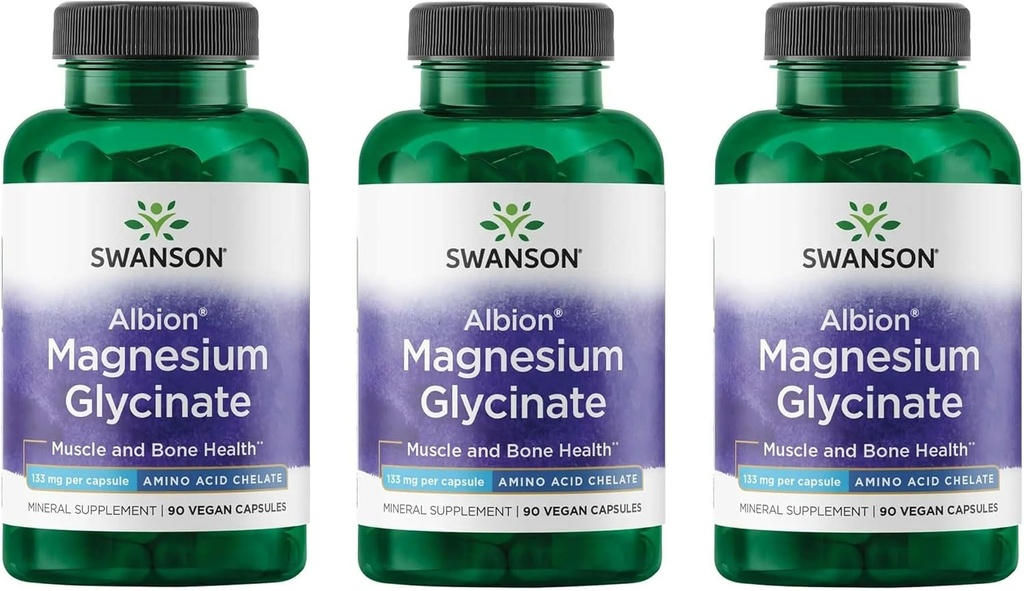 Swanson Chelated Magnesium 133 Milligram 90 Kapsler (3 stk.)