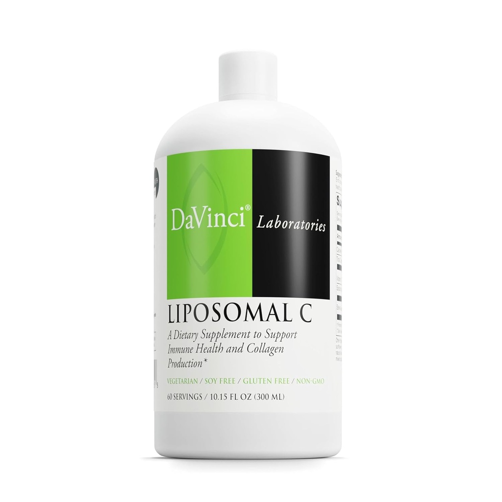 DAVINCI Labs Liposomal C - Collagen Produktion, Oxidativ Stress & immunforsvar - Liposomal Levering System - Gluten Free, Vegetar - 10.15 oz (60 Servere)