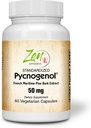 Zen Supplements Pycnogenol 50mg - Standardiseret fransk maritim Pine Bark ekstrakt for antioxidant & inflammation support - non-GMO, Gluten & Soy Free 60- Vegcaps