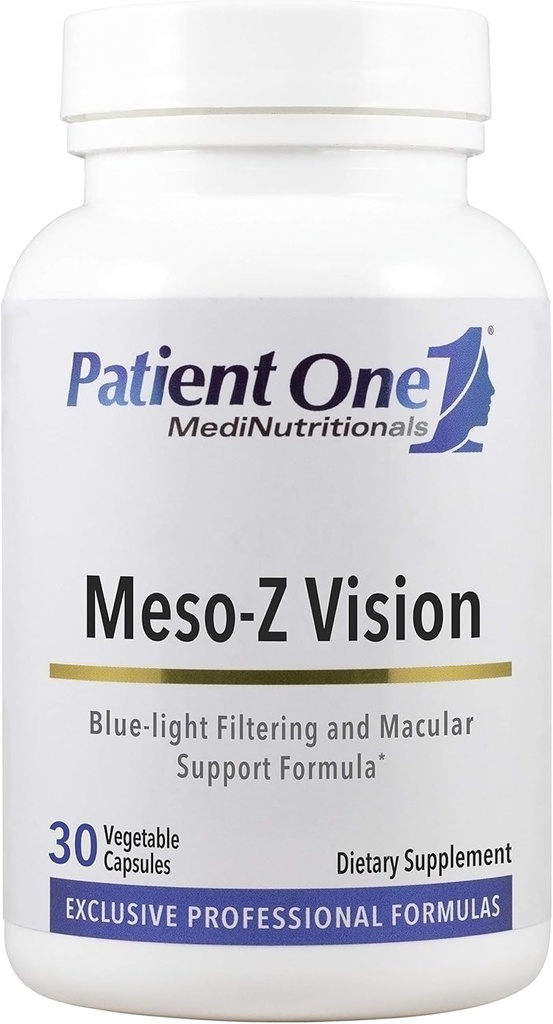 Patient One Meso- Z Vision Note 124; supplement til støtte øje sundhed og blå lys Filtrering * Note 124; med Lutein, Zeaxanthin og Meso- Zeaxanthin