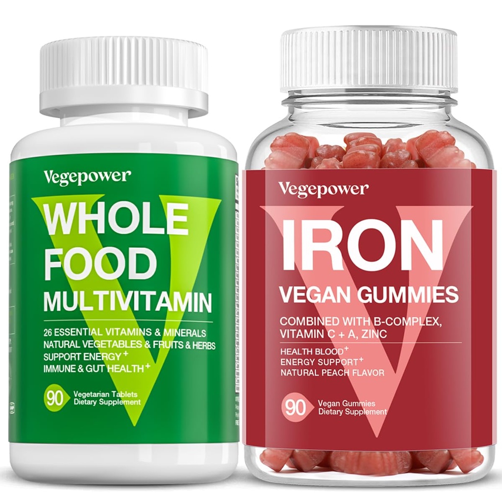 Hel Food Multivitamin + Iron Gummies Memory 124; Hel Food Supplement for Energy, Gut, immunforsvar Memory 124; Blood Sund & Energy Support for Iron Deficiency, Anæmi, 90 Ct