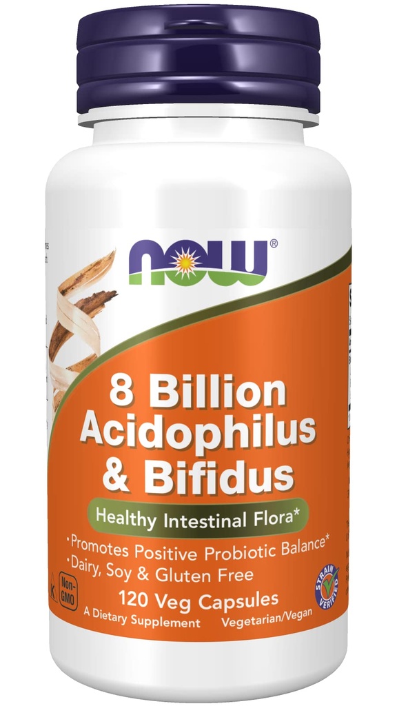 Now Foods, Acidophilus and Bifidus 8 Billion 240 Capsules