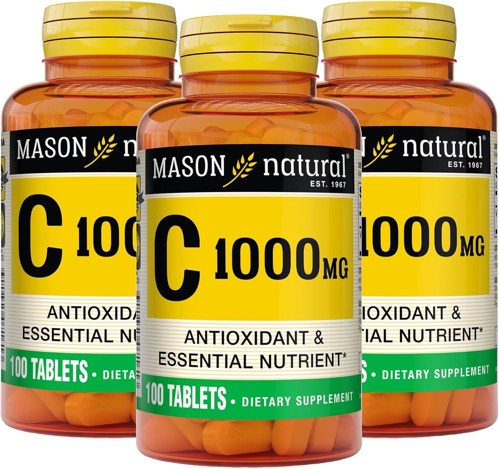 MASON NATURAL C-vitamin 1000 mg, 300 dages forsyning, understøtter sundt immunsystem, antioxidant og essentiel ernæring, 3 Pack