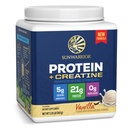 Warrior Blend Strength Plant-Based Protein Powder, 5g Creatine Monohydrate Organic Pea Mung Bean Fava & Chia Protein Supports Muscle Growth Strength Recovery & Performance Vanilla 14 Servings