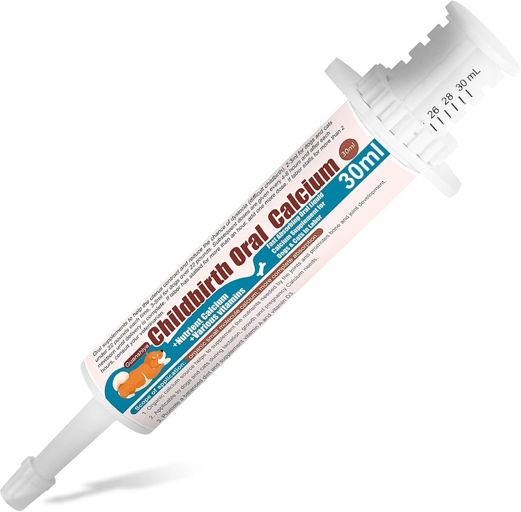 Oral Calcium til hunde hurtigt Absorbing Calcium supplement Flydende - Whelping, Sygepleje, og Calcium Mangel Support Effektiv Laborator- 30 cc