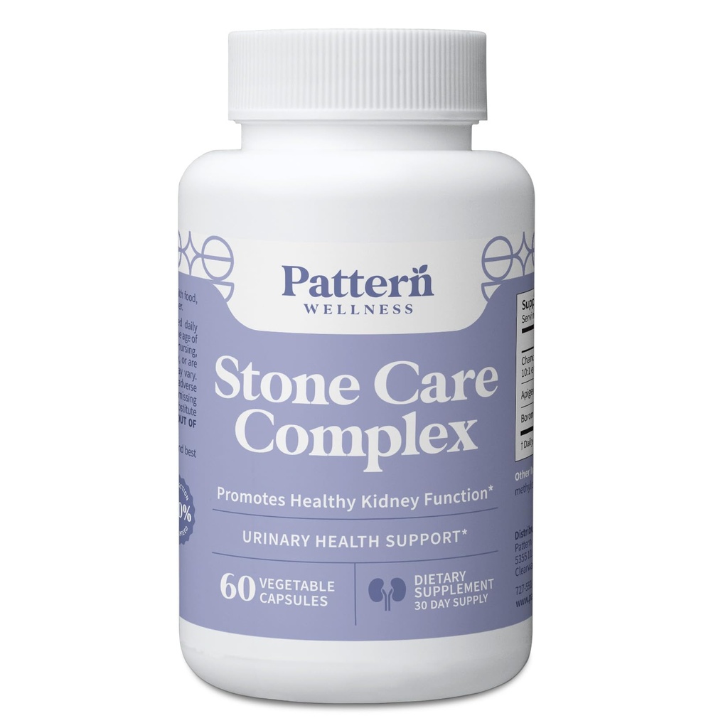 Mønster Wellness Nytney Stone Complex - Stone Breaker, Plant- baseret formel - Nyttighedsfunktion Support - 3. part Lab Testet - Non- GMO, Vegan