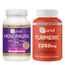 Qunol Turmeric Curcumin 2250mg Softgels, 90 Count + Menopause Relief + Vitamin B6 Capsules, 60 Count