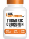 BulkSupplements.com Turmeric 500mg Extract Capsules - Curcumin Supplements, Turmeric Curcumin - Gluten Free, 240 Veg Capsules (Pack of 1)