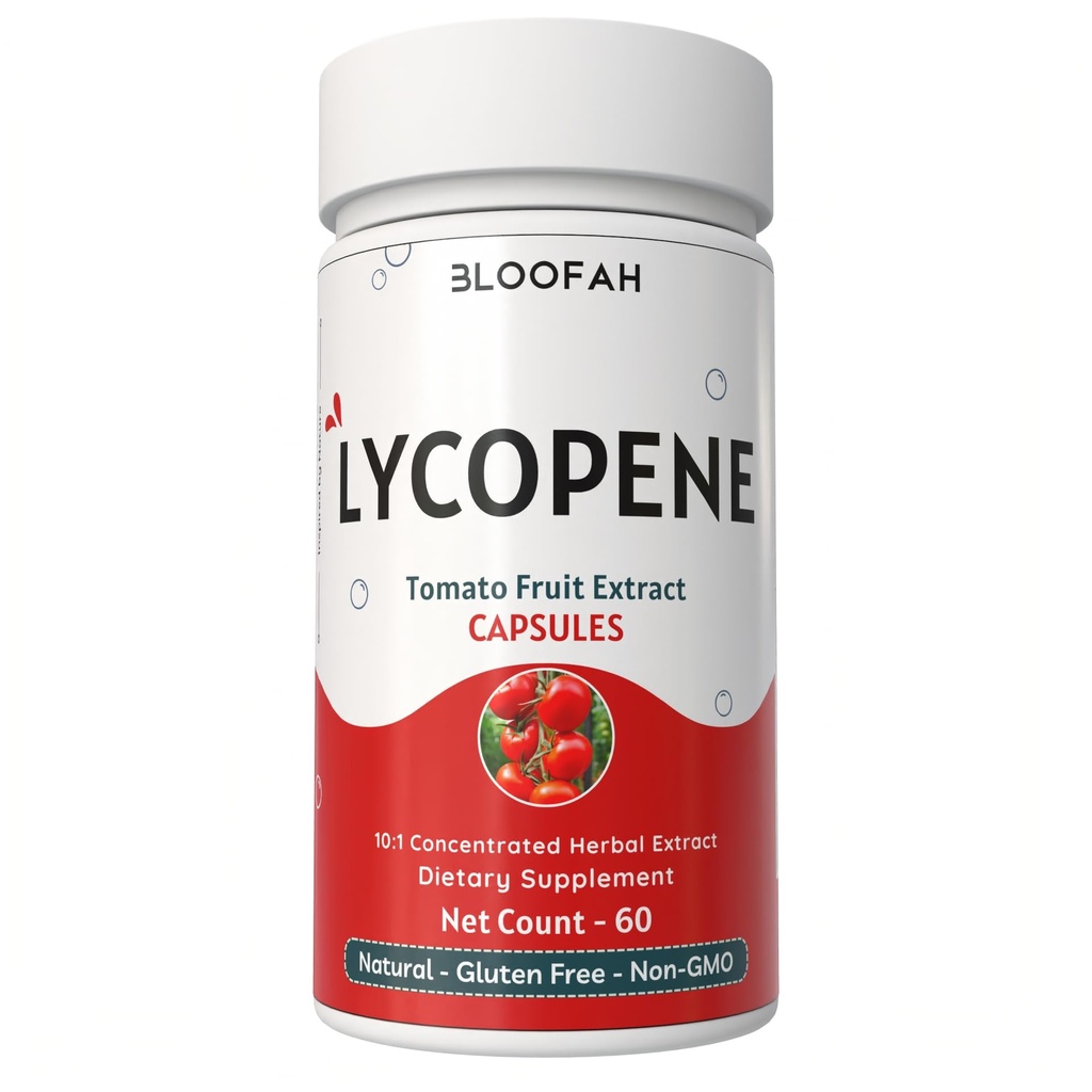 Tomatfrugtkapsler 500 mg • 124; Rig på Lycopene • Tomatfrugt koncentreret 10: 1 Uddrag Pulver • 124; Non- GMO & Gluten Free Formel • 124; Natural Carotenoid Supplement (60 Greve (pakke med 1))