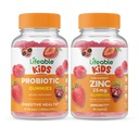 Livbare Probiotiske 2 Millioner CFU Kids + Zink 25mg Kids, Gummies Bundle - Great Tasting, Vitamin Supplement, Gluten Free, GMO Free, Chewable Gummy