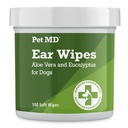 Pet MD - Hundeøre renere servietter - Otic Cleanser for hunde at stoppe Øre kløende, og infektioner med Aloe og Eucalyptus - 100 Greve
