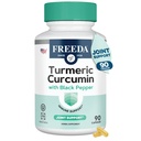 FREEDA Turmeric Curcumin Supplement with Black Pepper – 1000mg Turmeric with Organic Turmeric Root & Curcumin Extract – Mobility & Immune Support – Vegan, Gluten Free (90 Capsules)