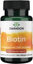 Swanson Biotin Vitamin B7 5000 mcg 100 Capsules